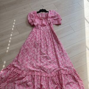 LoveShackFancy Pink Floral Dress